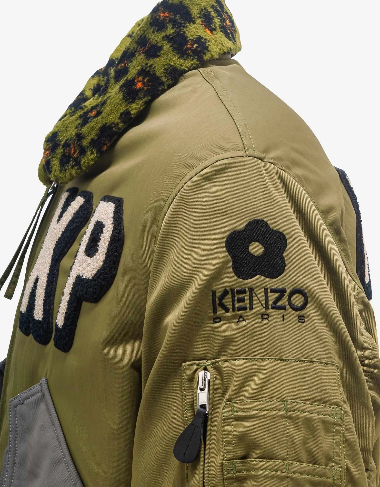 Kenzo Khaki Boxy Bomber Jacket - 6