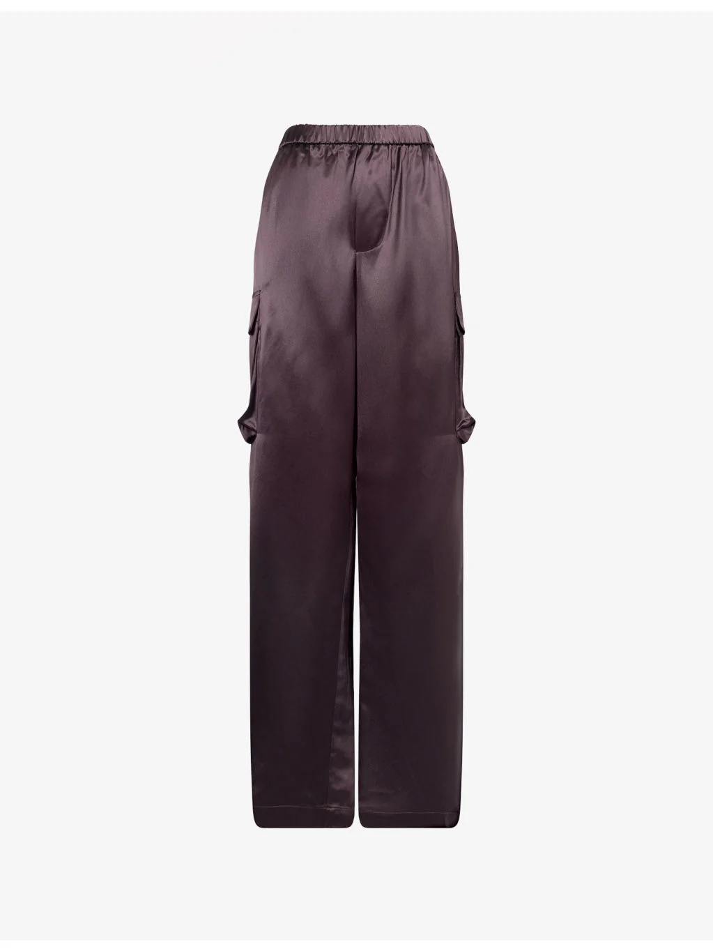 Delny Patch-Pocket Satin Cargo Pants - 1