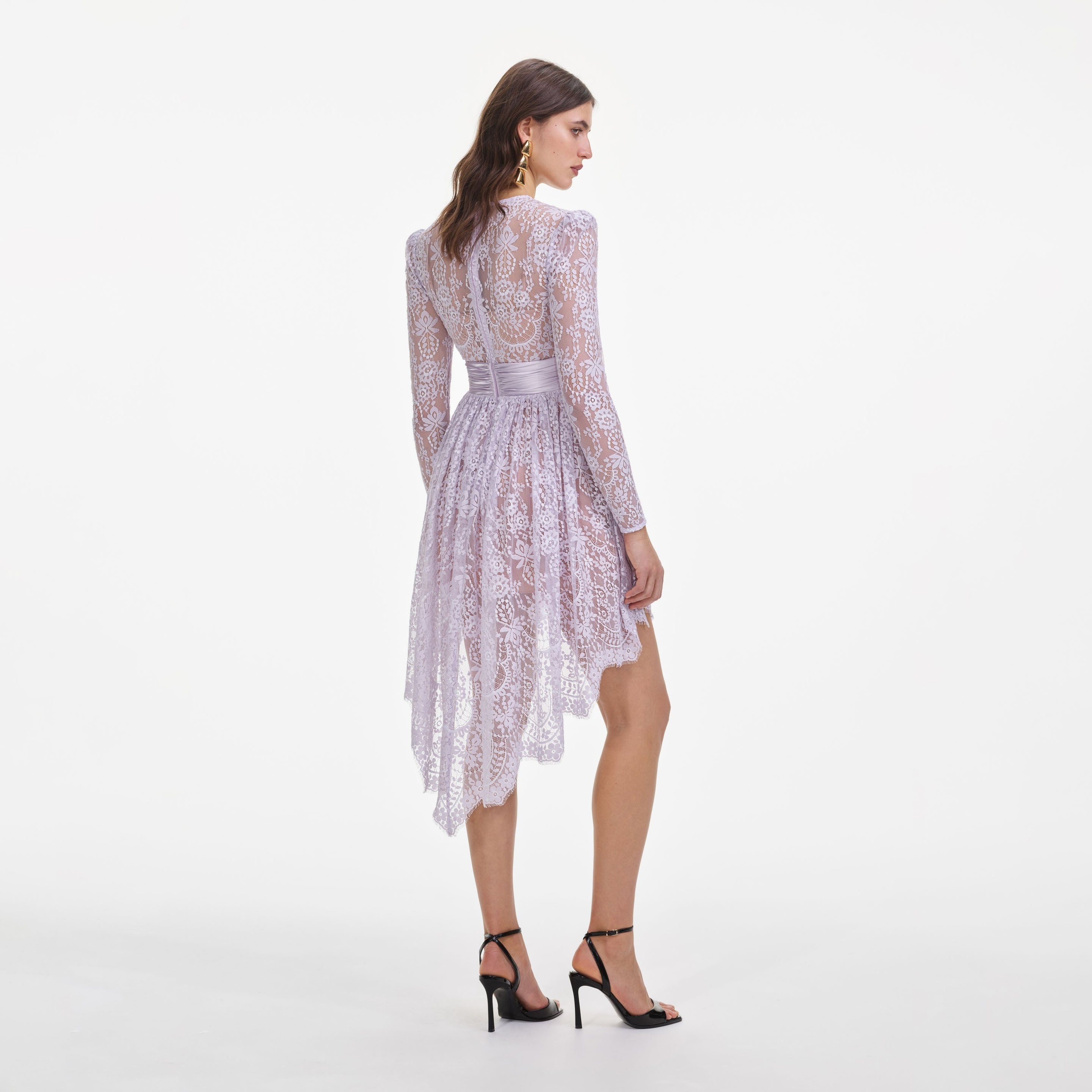 Lilac Lace Satin Mini Dress - 3