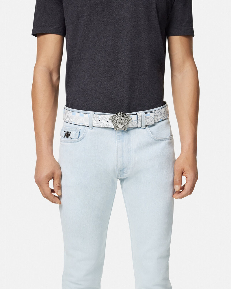 La Medusa Reversible Leather Belt 4 cm 3