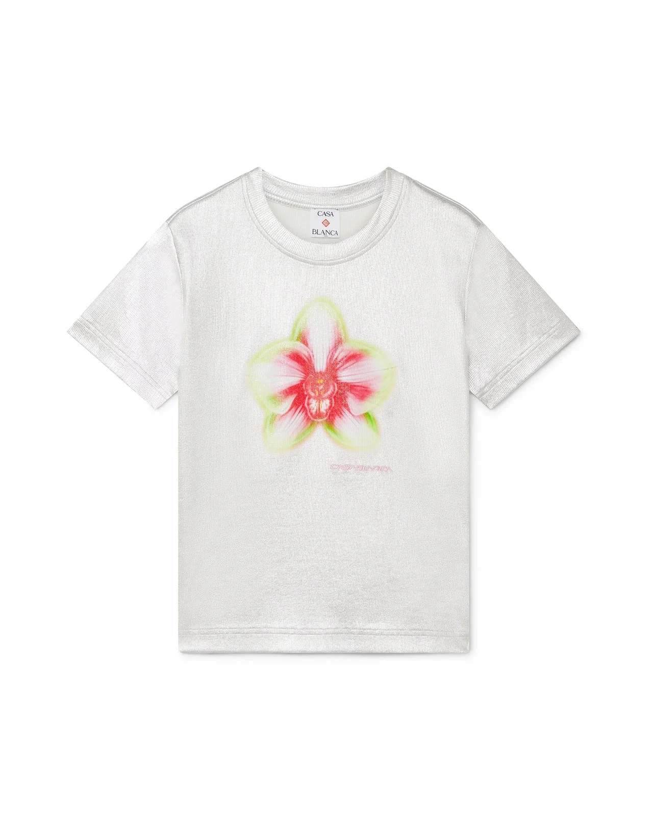 Silver Glitch Orchid Ribbed Top | Casablanca Paris - 1