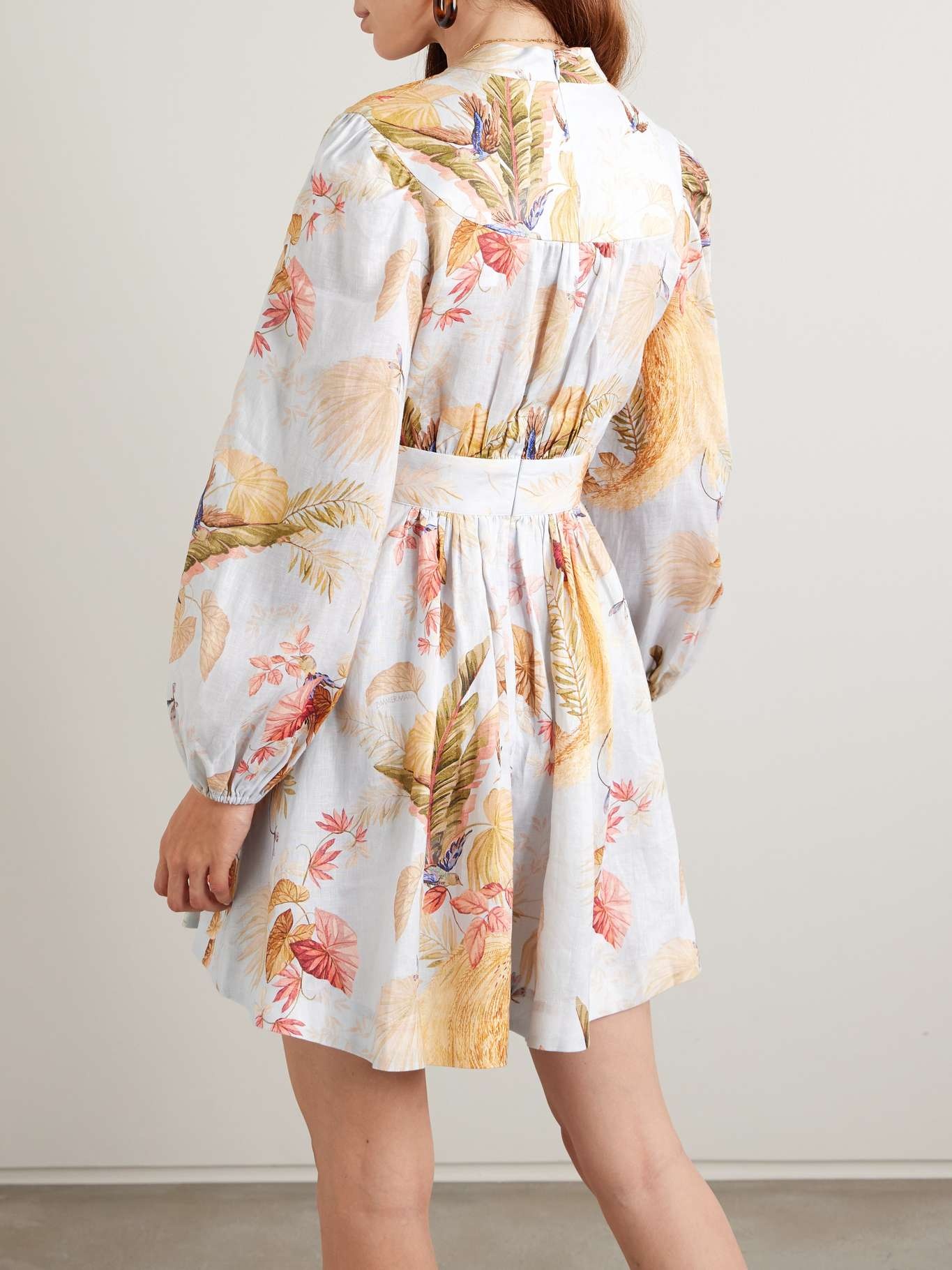 Ascension floral-print linen mini dress White - 3