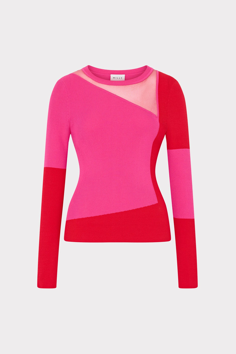 Shirley Geo Graphic Sheer Knit Top 1