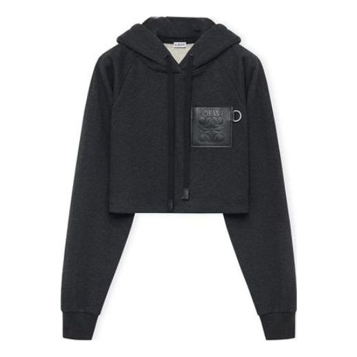 (WMNS) Loewe SS23 Cropped Hoodie 'Black' S359Y25X30-1720 - 1