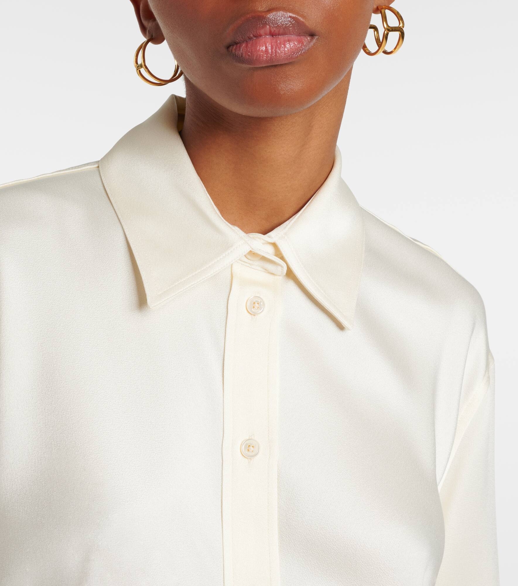 Gathered satin shirt - 4