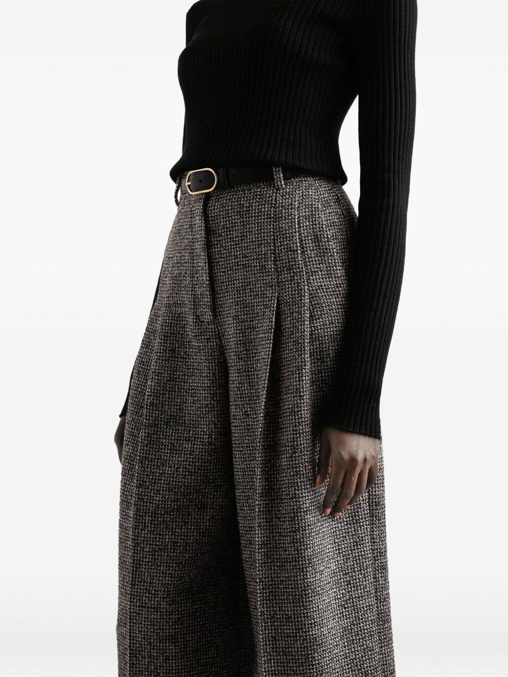 tweed pleated trousers - 4