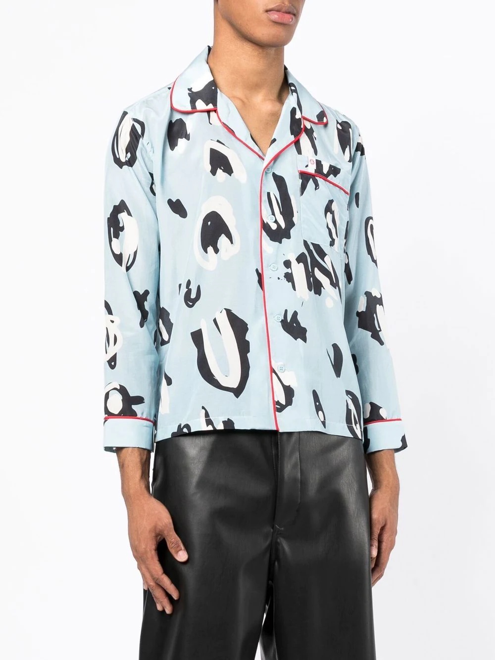 abstract-pattern pyjama shirt - 3