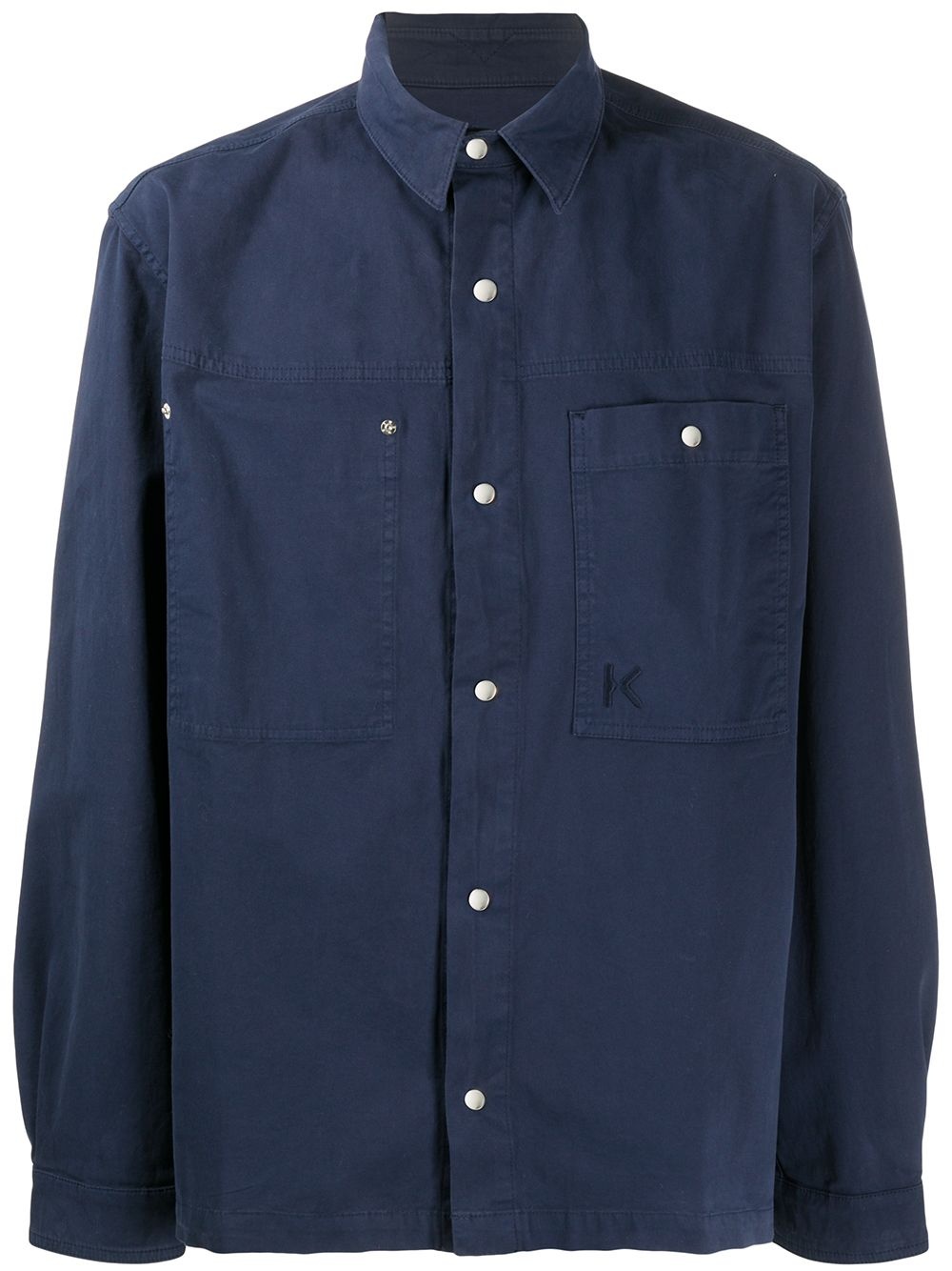 embroidered logo buttoned shirt - 1