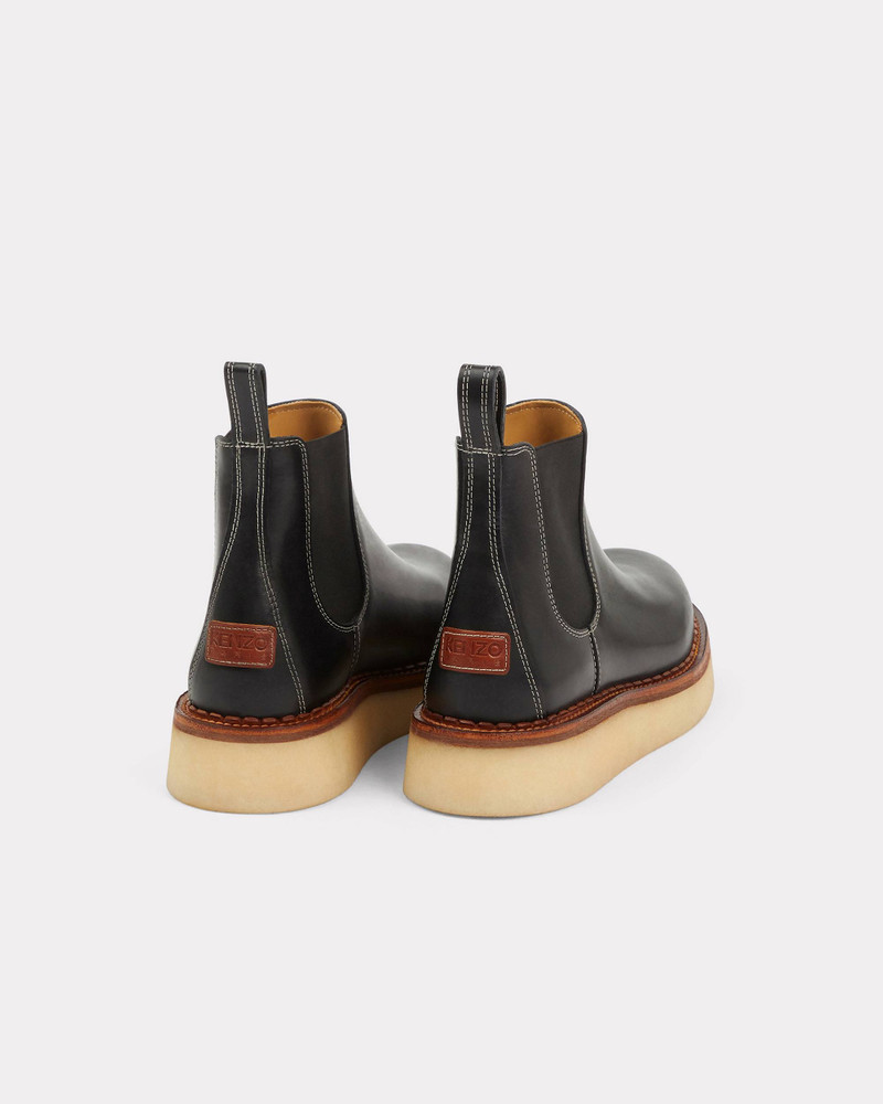 KENZO KENZOYAMA vegetable-tanned leather Chelsea boots outlook