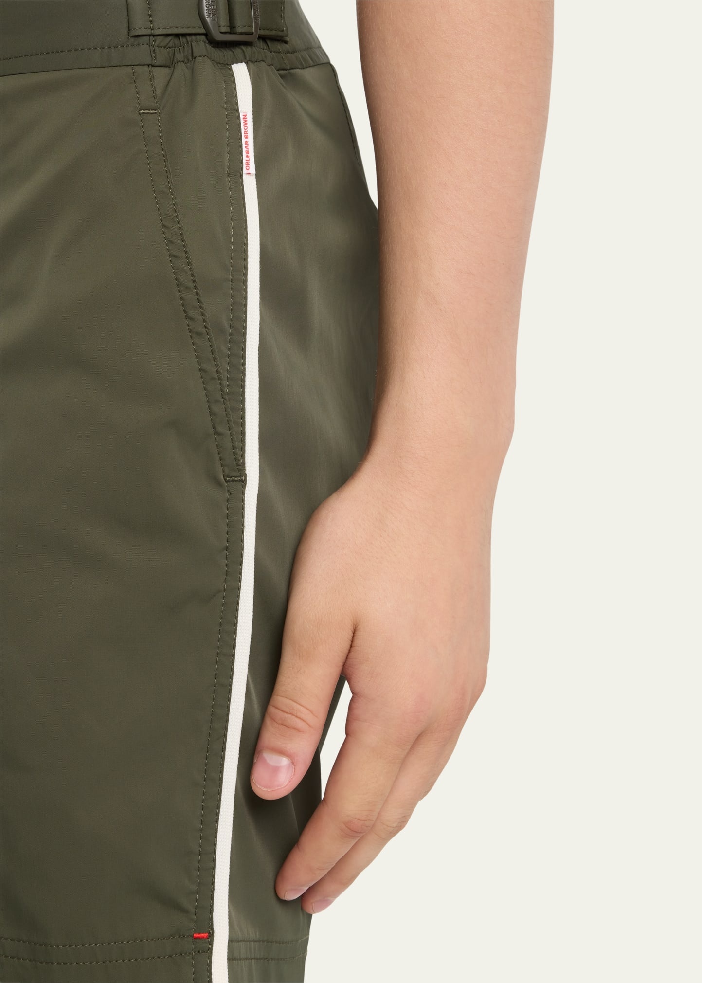 Men's Bulldog Piped Nylon Swim Shorts - 5