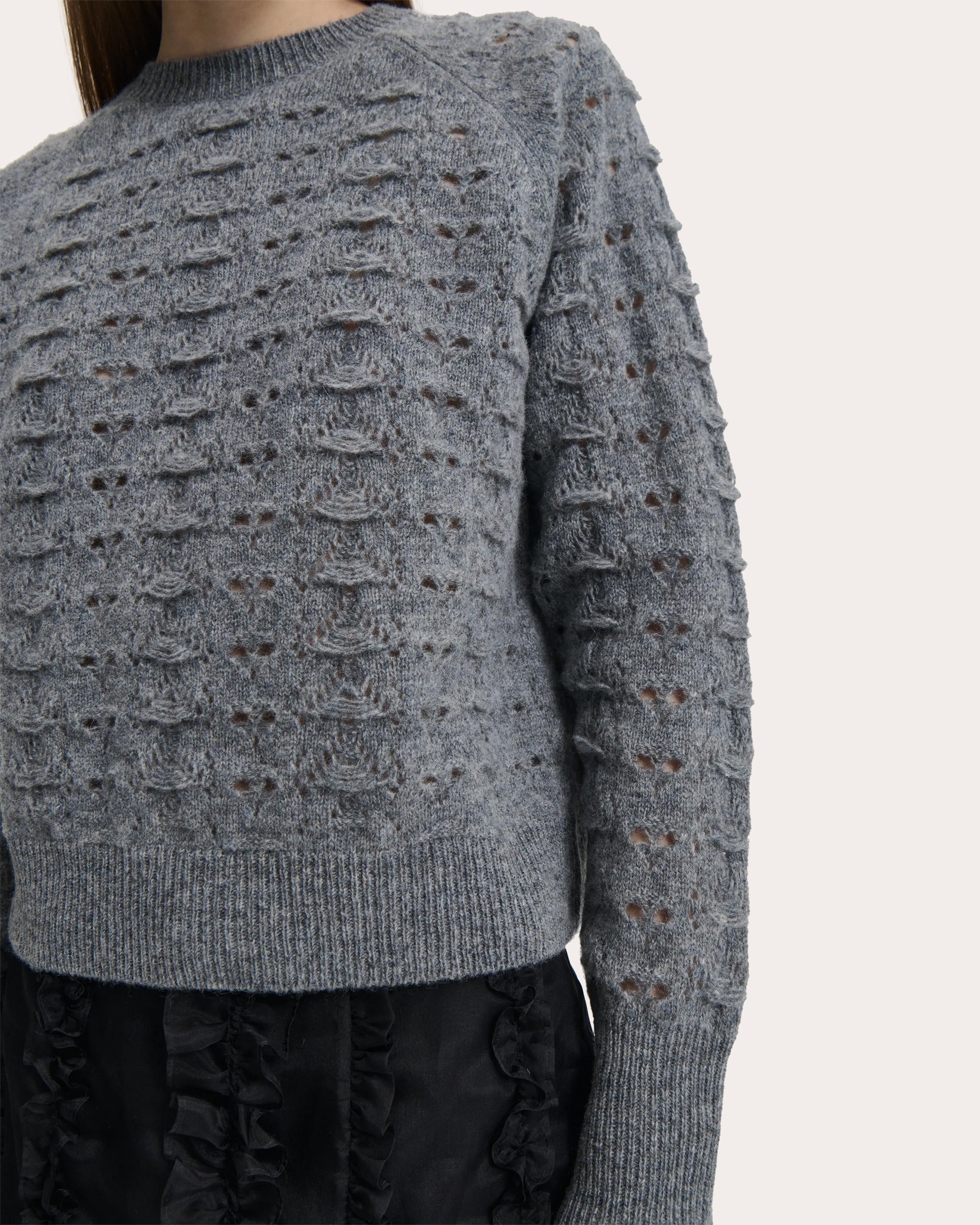 Bidane Heritage Knit Wool Raglan Sweater - 3