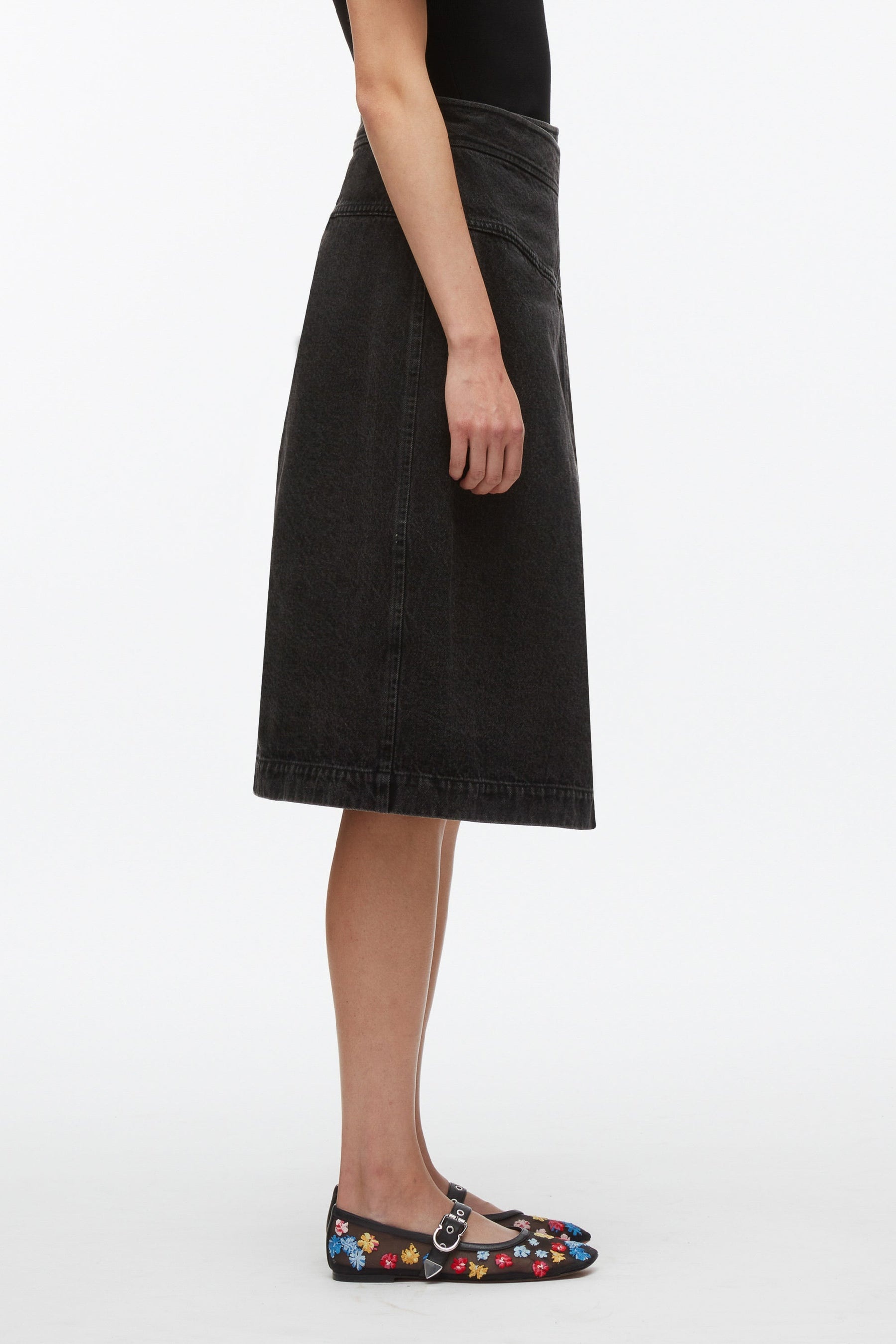Denim Wrap Skirt - 3