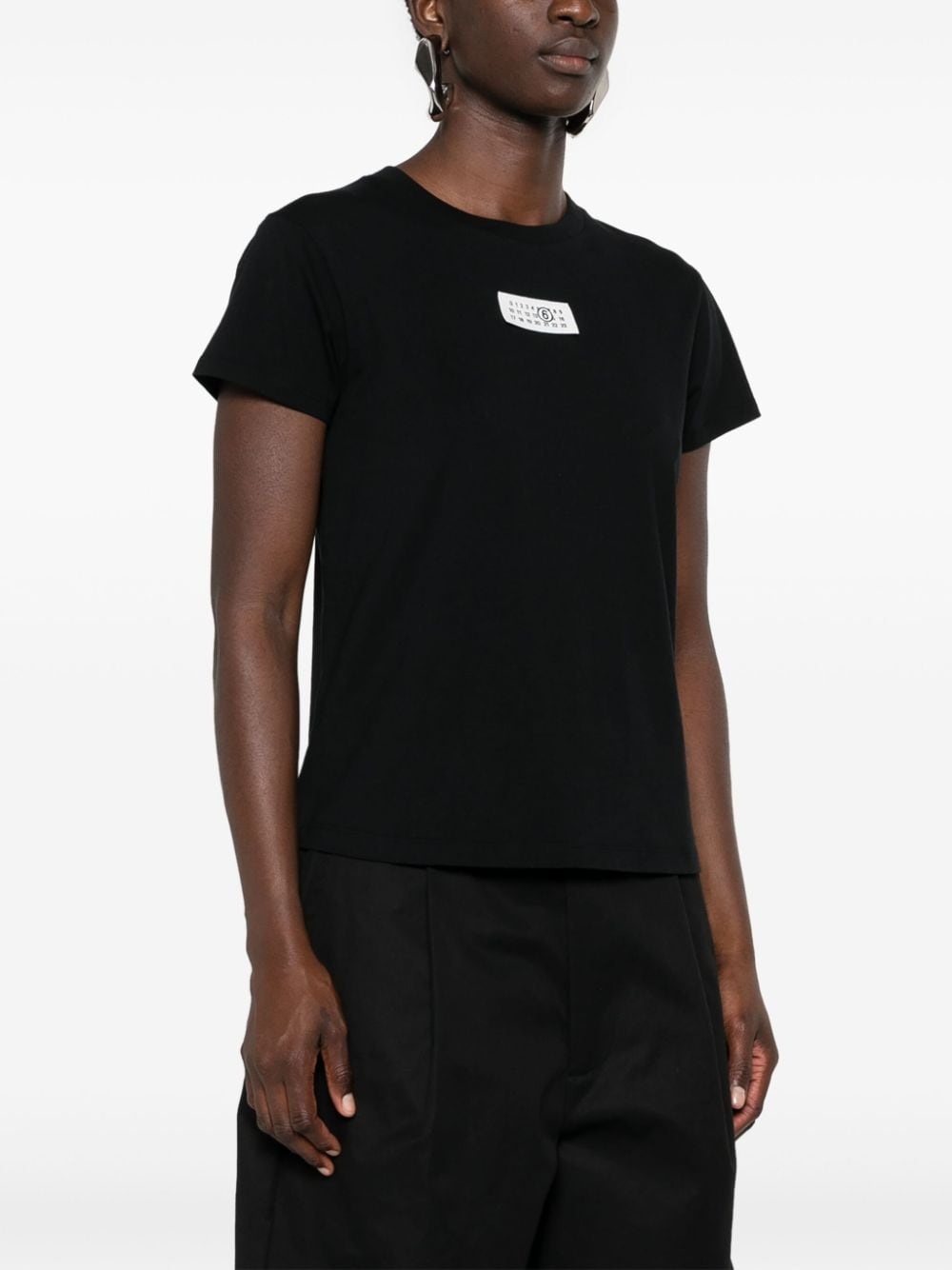 numbers-patch cotton T-shirt - 3