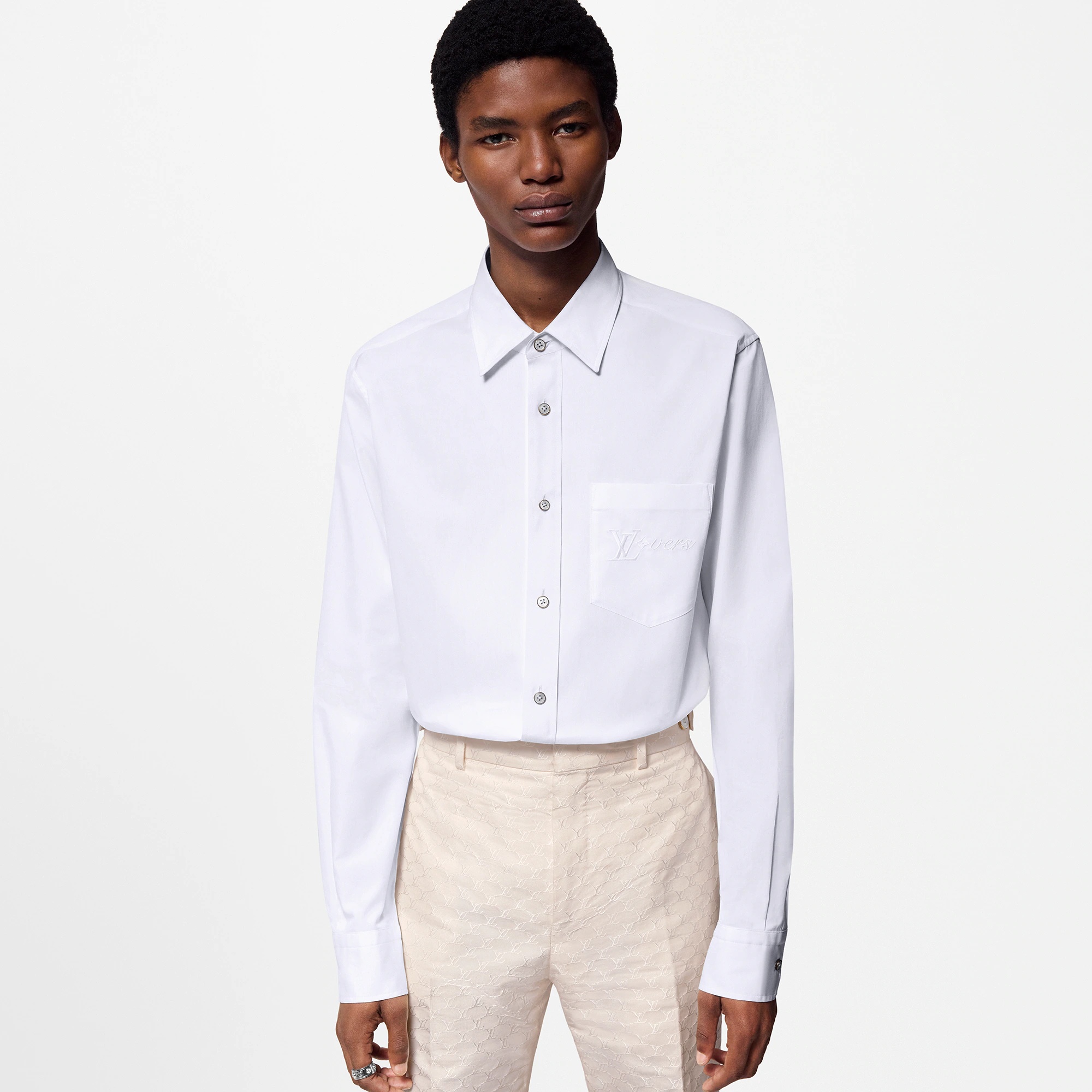 Embroidered Long-Sleeved Cotton Shirt - 2