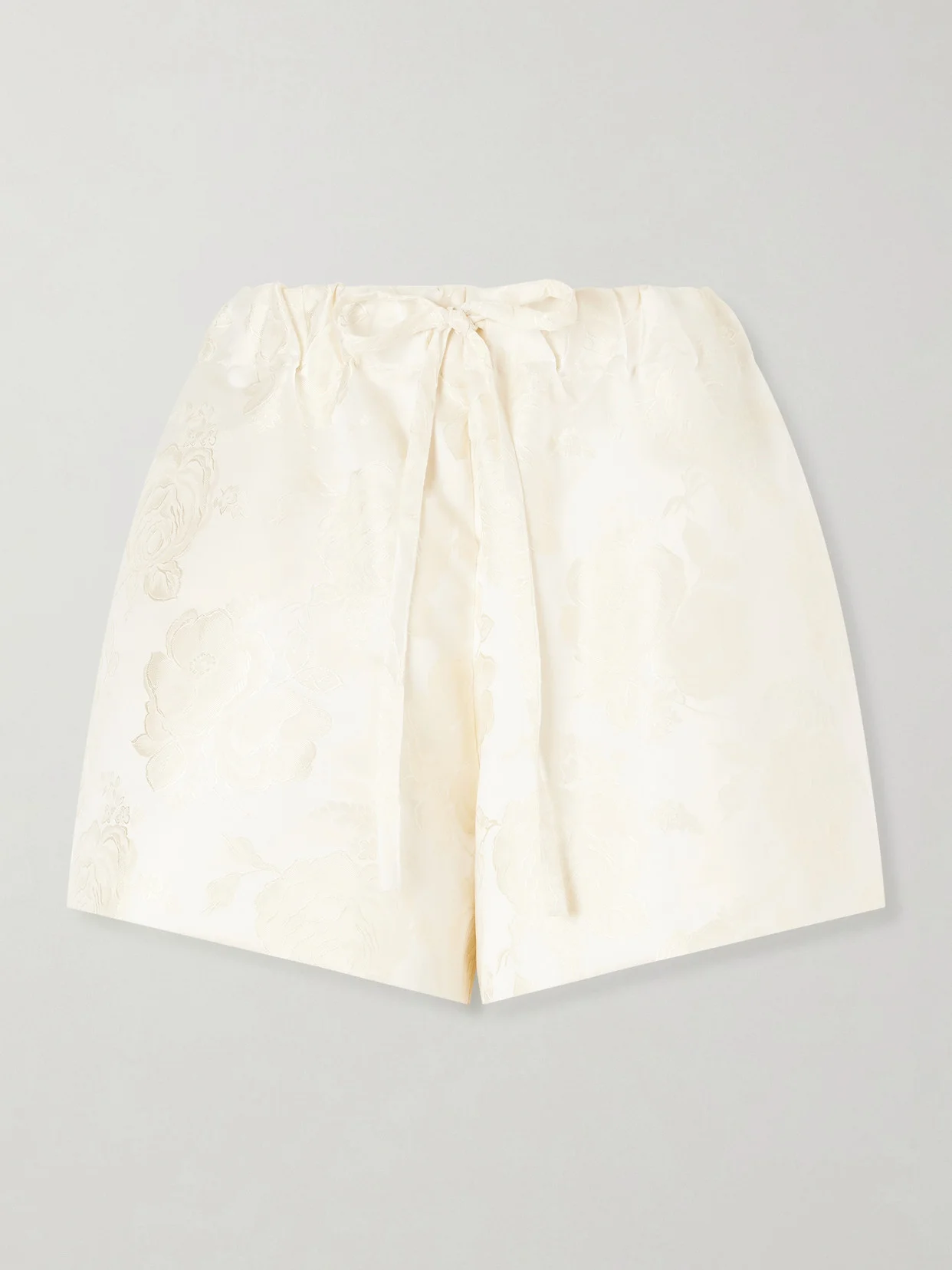 Floral-jacquard Satin Shorts - 1