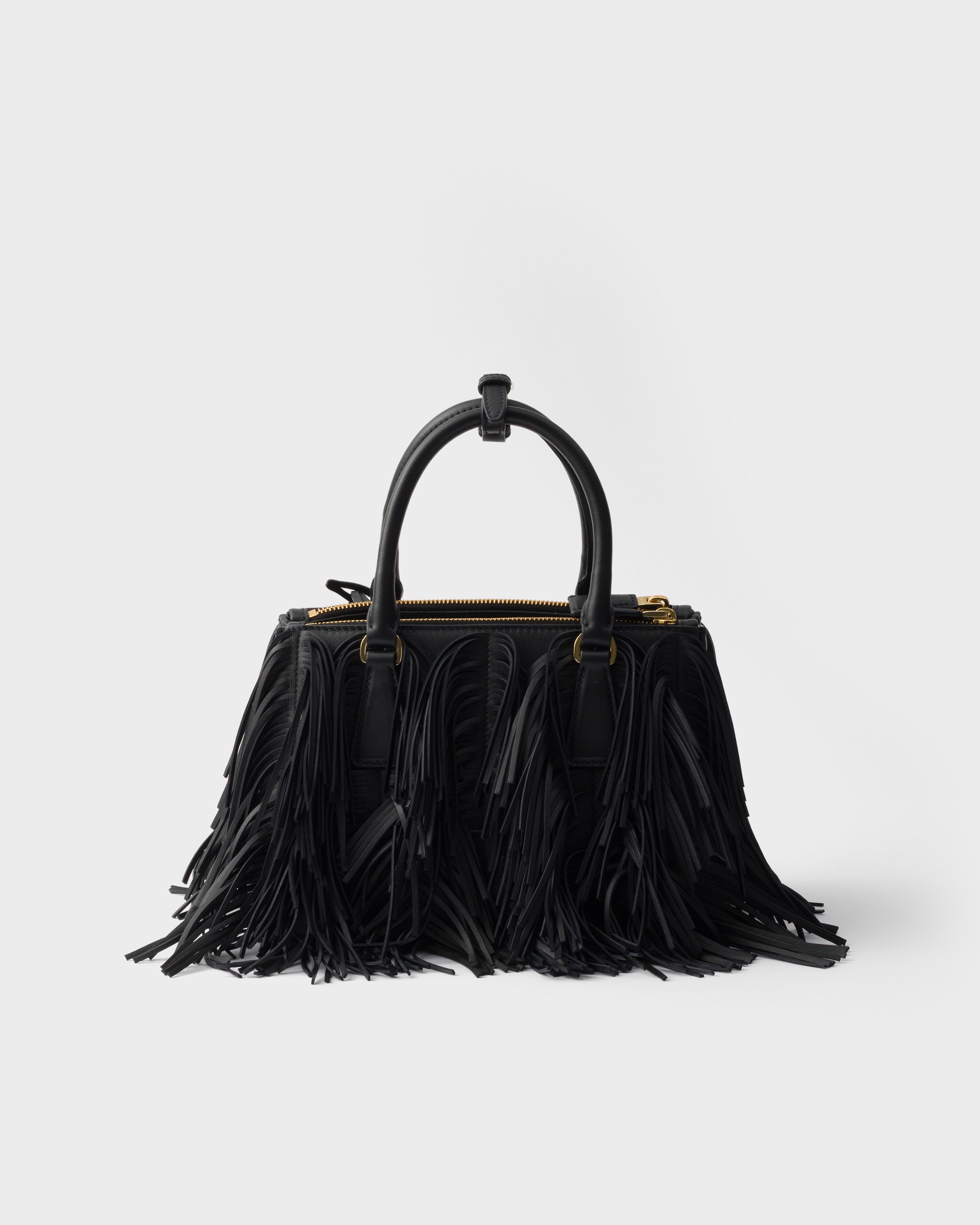 Prada Galleria small leather bag with fringe - 4