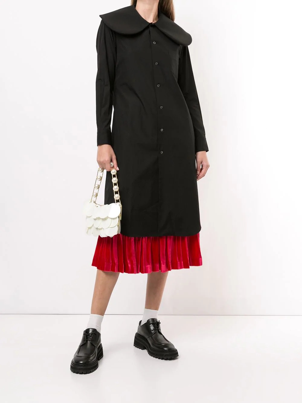 oversized collar shirt dress - 2