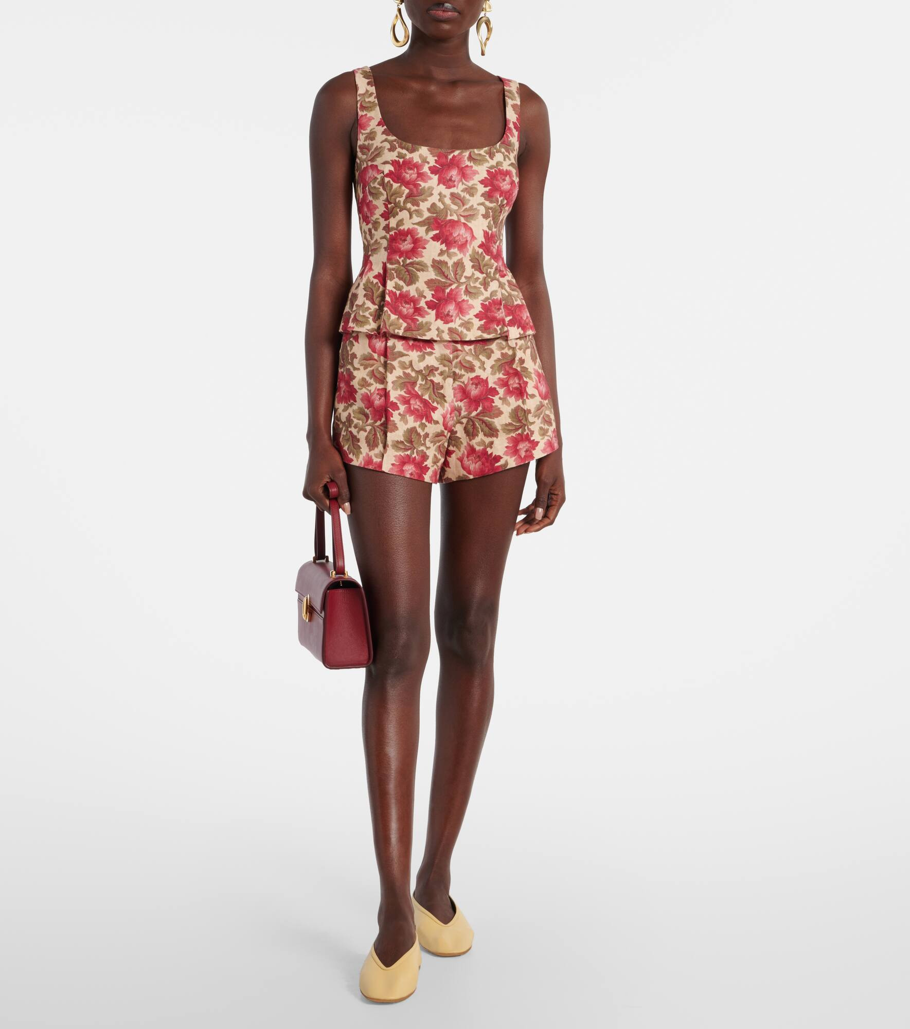 Rosalie floral linen shorts - 2