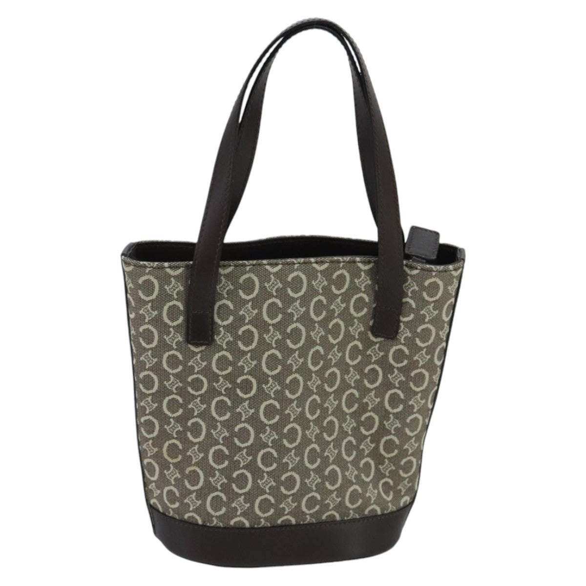 CELINE C Macadam Canvas Hand Bag Brown Gold - 2