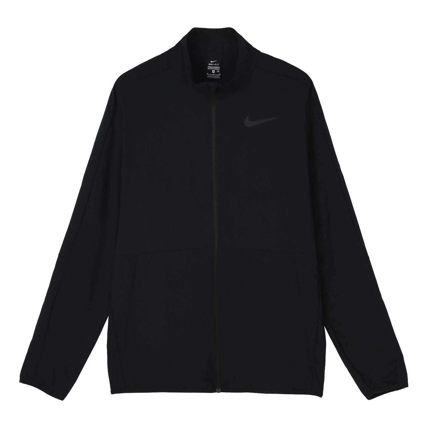 Nike DRI-FIT Stand Collar Casual Sports Training Jacket Black CU4953-010 - 1