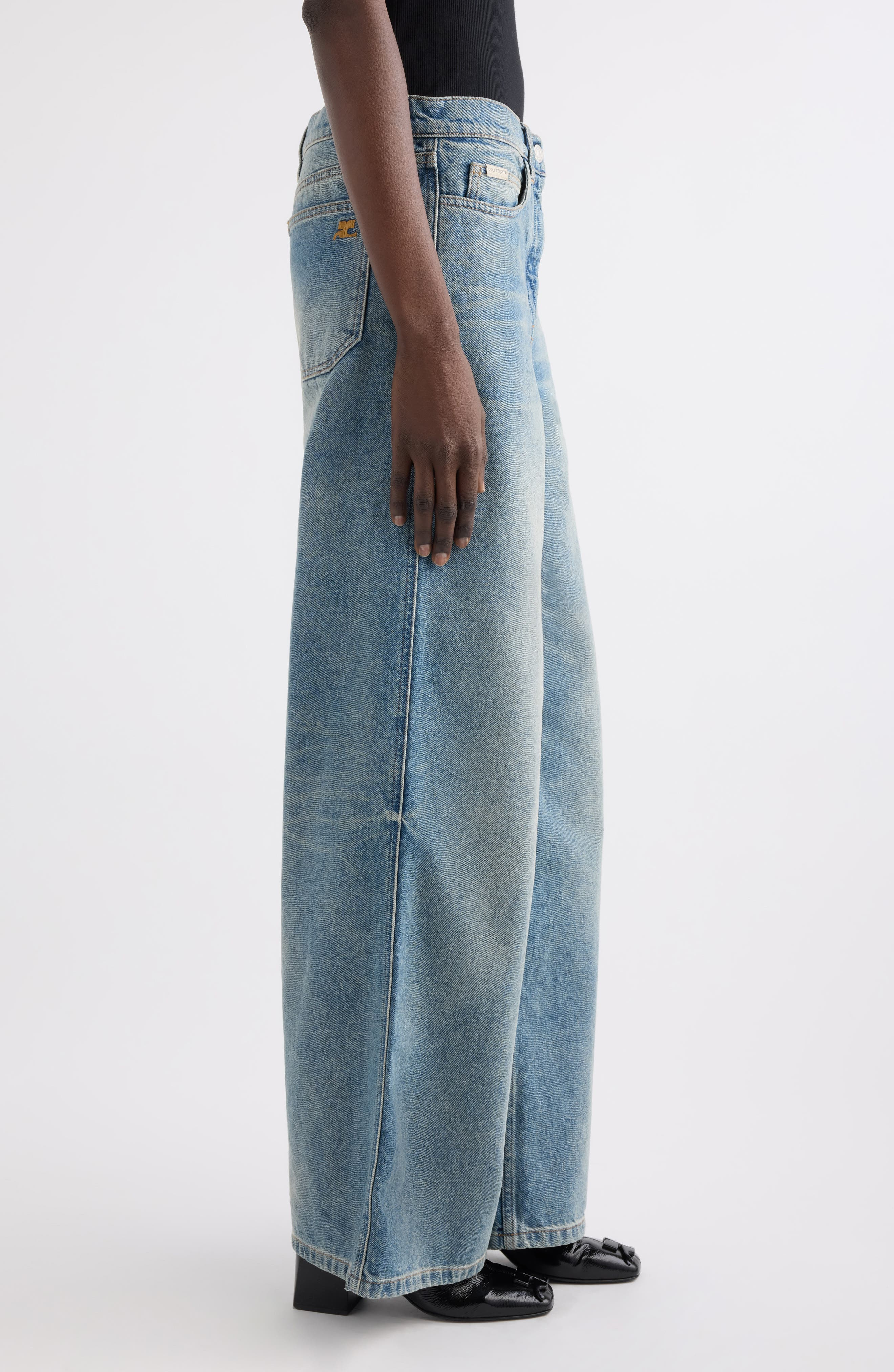 Courrèges Hammer Baggy Jeans in Vintage Medium Blue at Nordstrom - 4