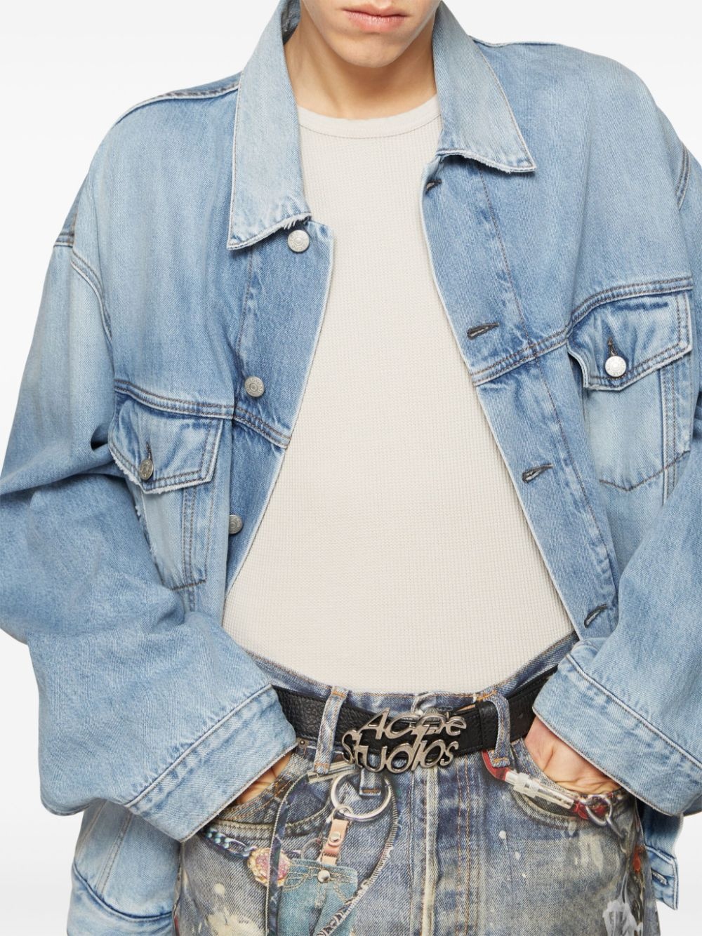 button-up denim jacket - 6