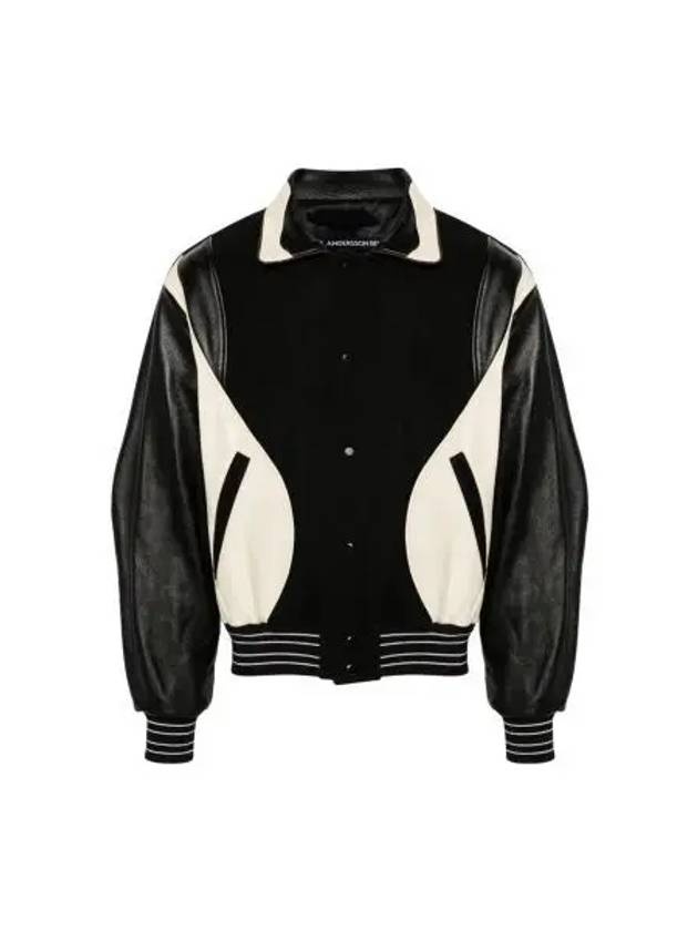 Robyn Varsity Bomber Jacket Black - 2