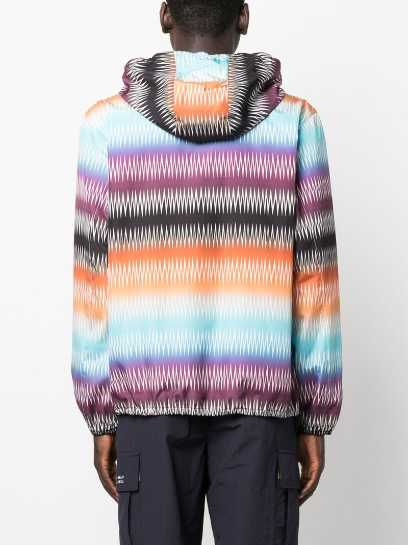 gradient zigzag-print hooded jacket 4
