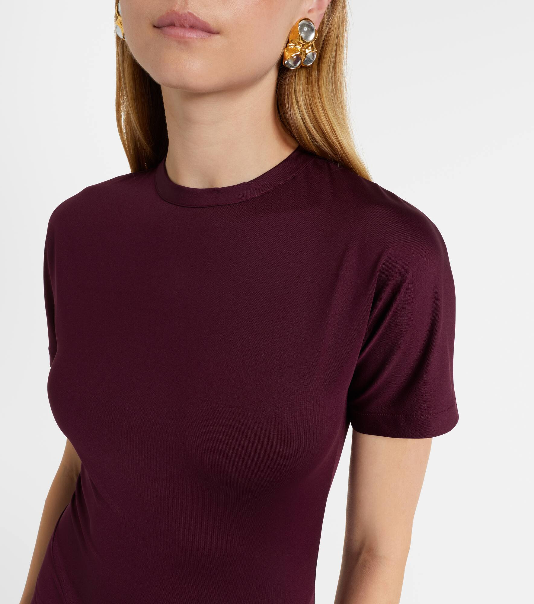 Ruched jersey midi dress - 4