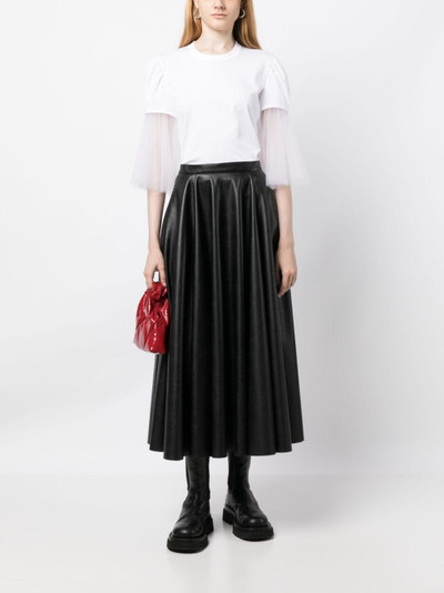 Noir Kei Ninomiya tulle-sleeves cotton T-shirt outlook