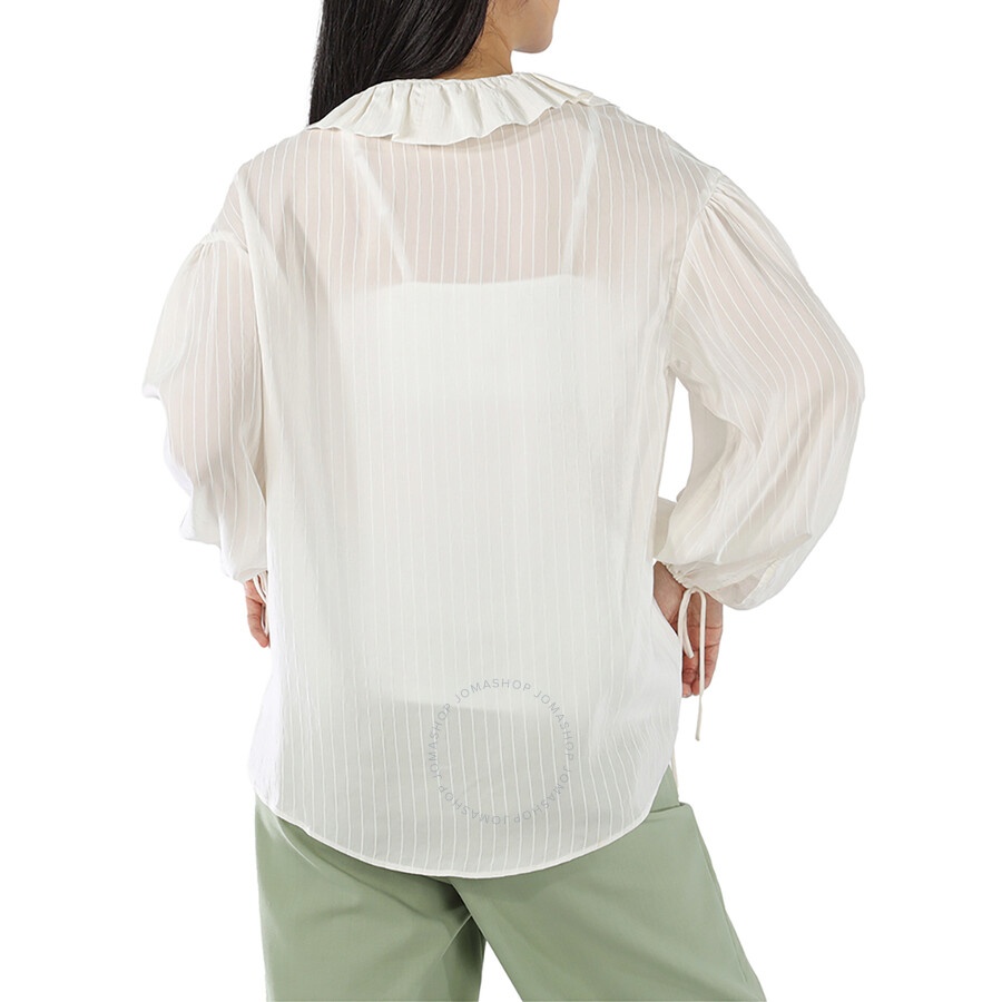Stella Mccartney White Pinstripe Blouse - 3