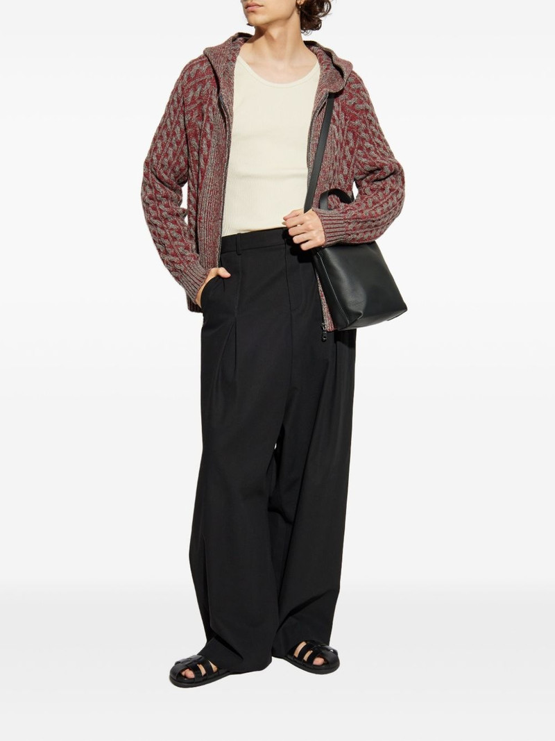Etro cable-knit zip-up hoodie outlook