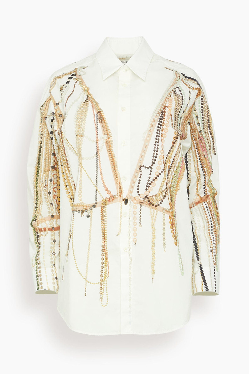 Pearl Long Sleeved Shirt in Off White 1