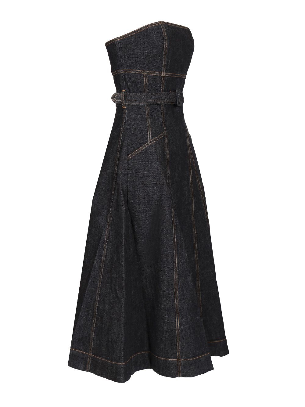 Indigo Denim Bandeau Midi Dress Dresses Blue - 3
