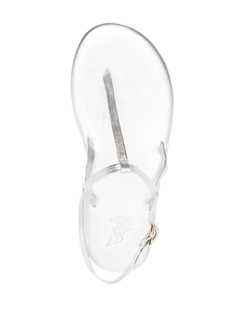 Lito logo-debossed metallic leather sandals - 4