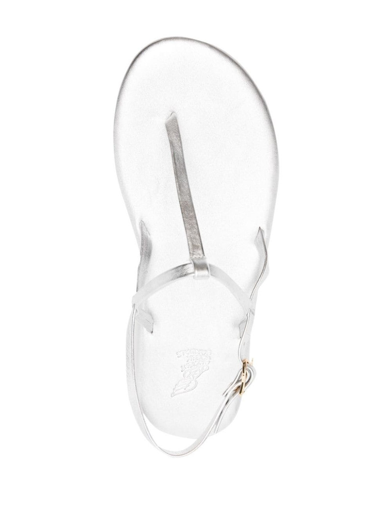 Lito logo-debossed metallic leather sandals 4