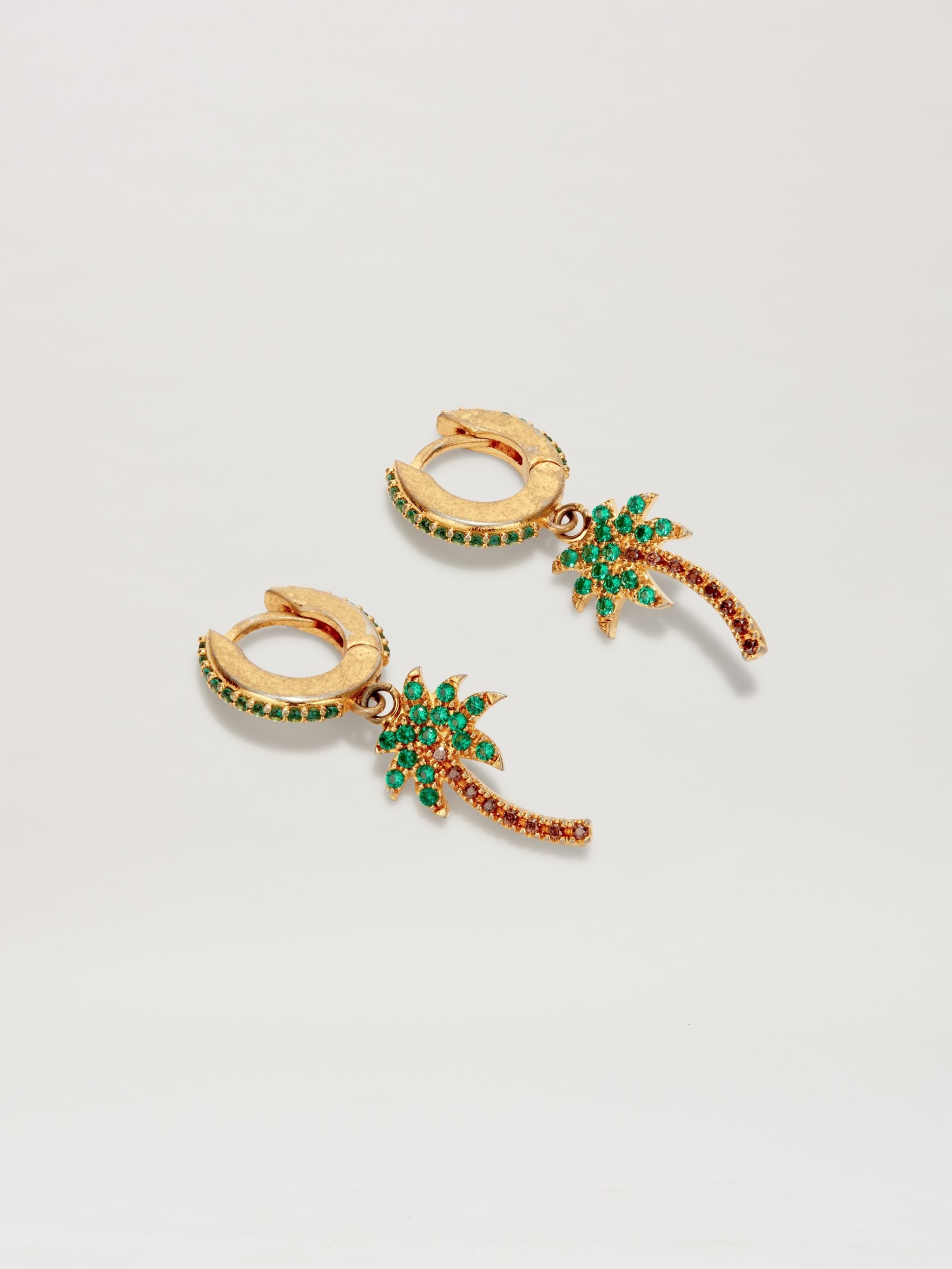 Palm Strass Hoop Earrings - 3