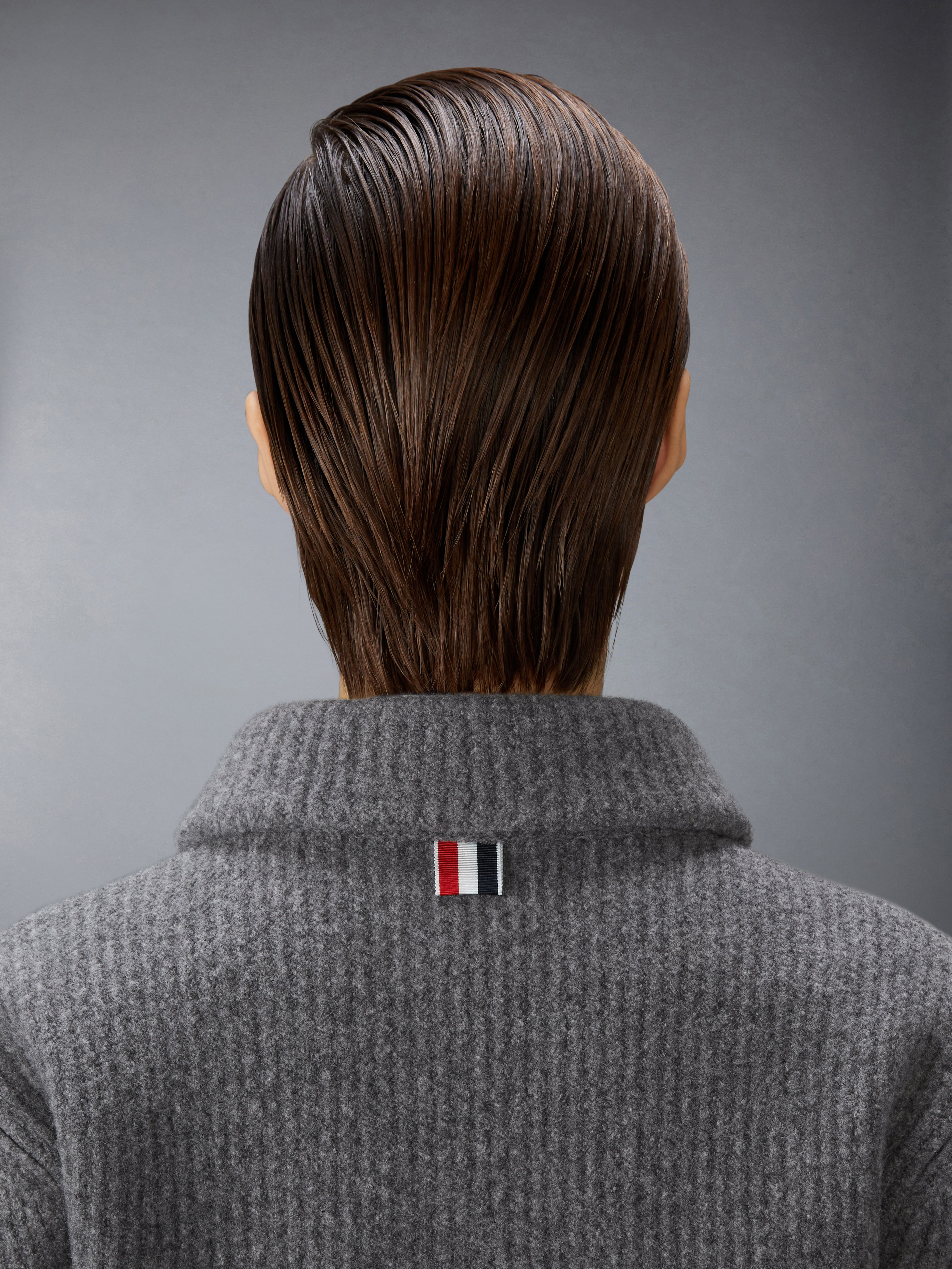 BOILED MERINO WOOL 4-BAR BOMBER JACKET - 5