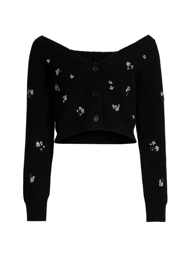 Women's Novah Crystal-Embellished Cardigan - Black 1
