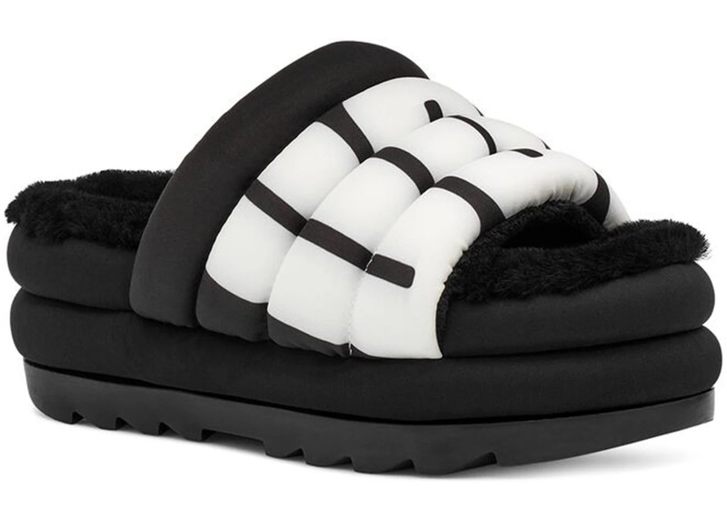 UGG UGG Maxi Slide Logo Black (Women's) outlook