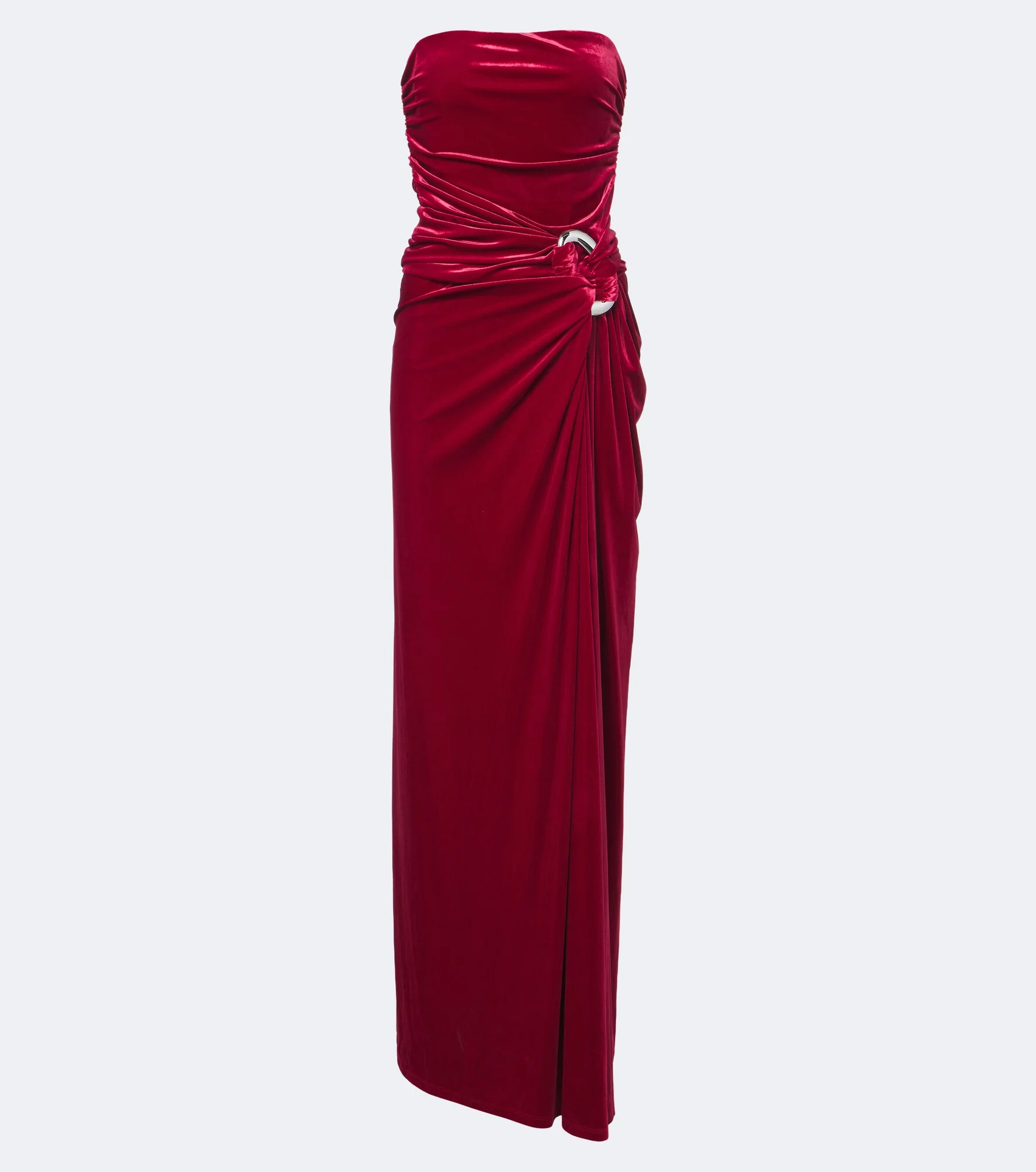 Emma gathered velvet bustier gown - 1