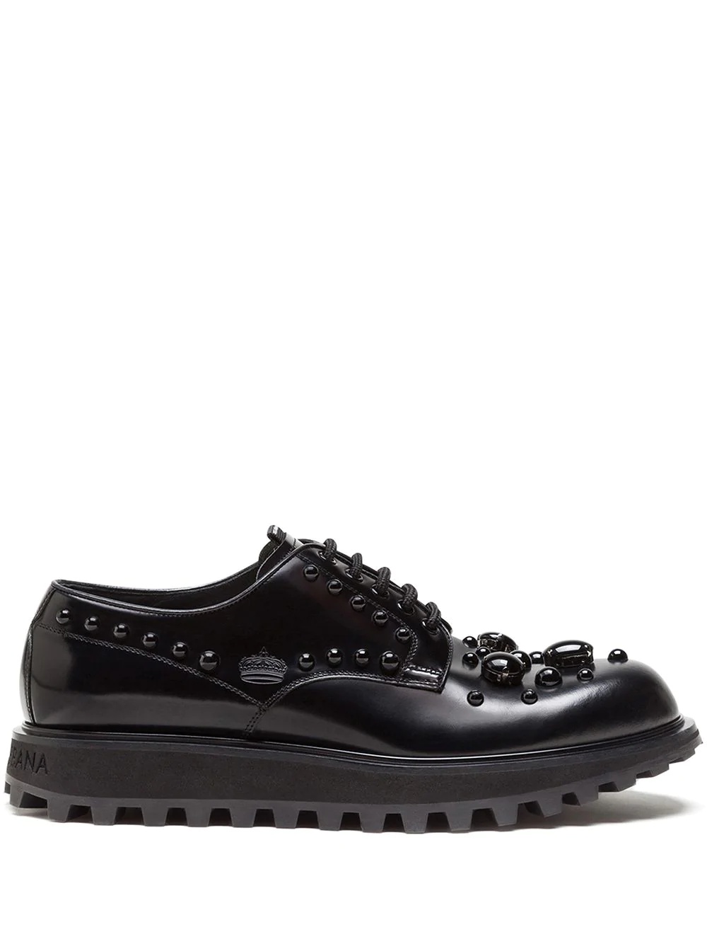 bejewelled commando-sole brogues - 1