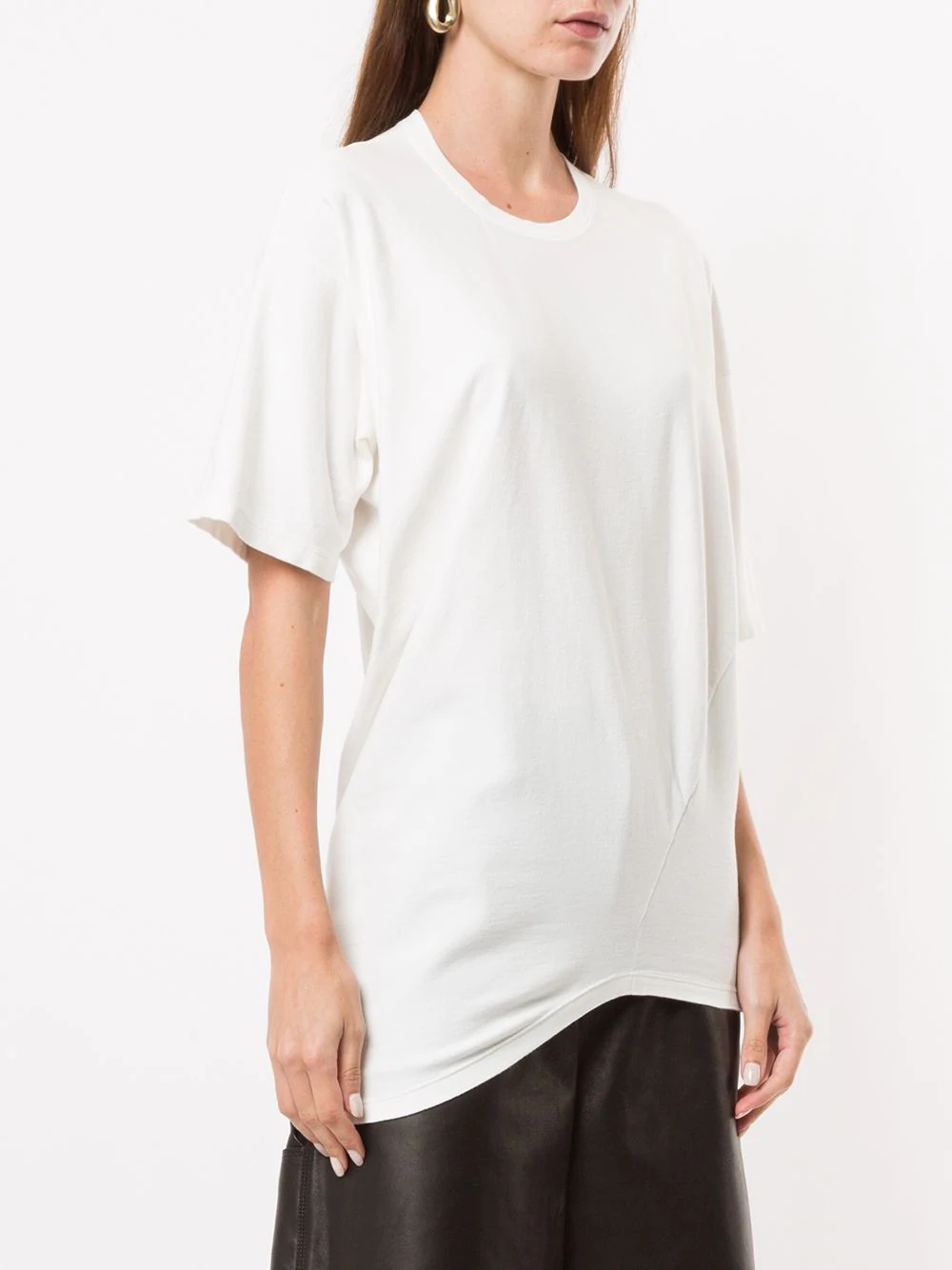 asymmetric hem T-shirt - 3