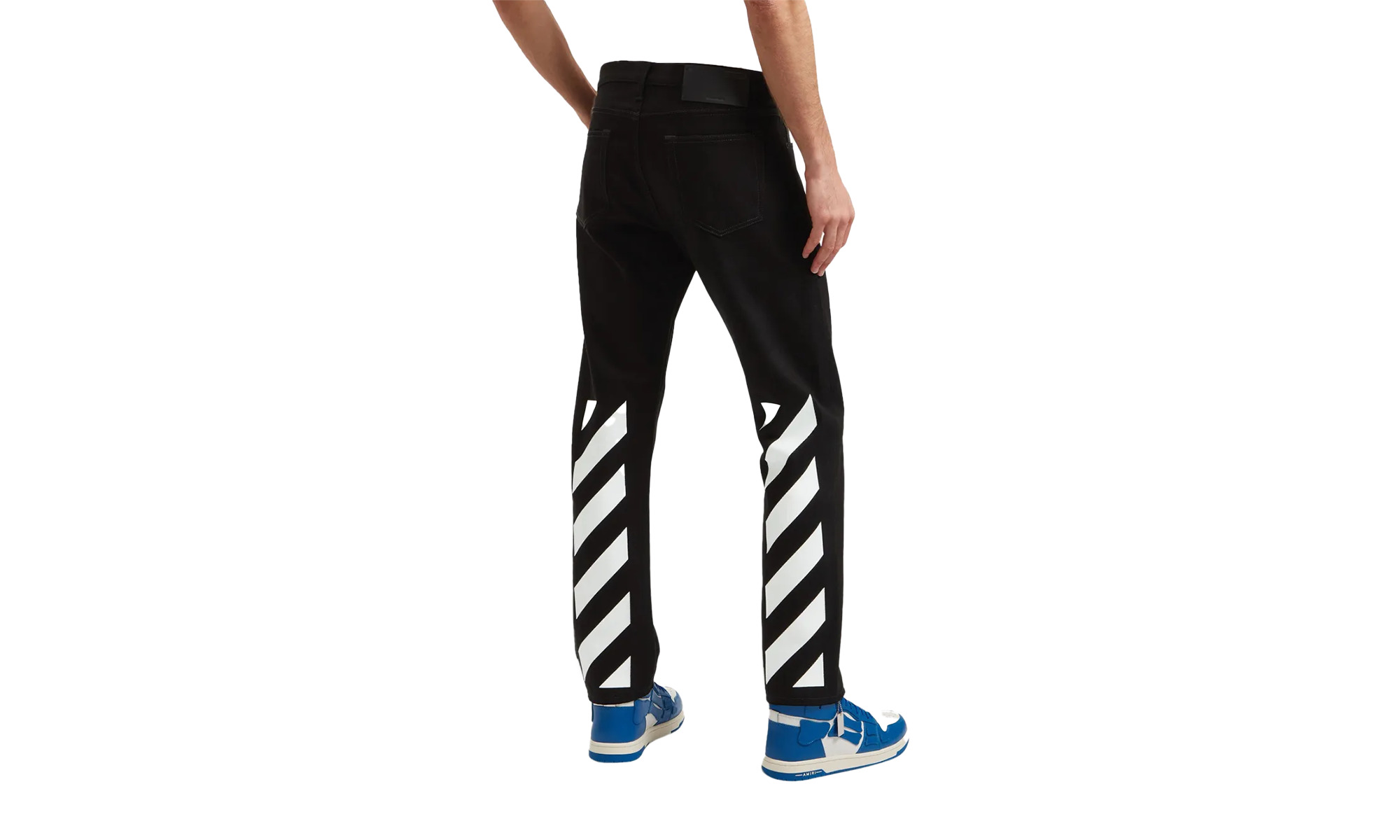 Diag Tab Arrow Slim Jeans "Black/White" - 2