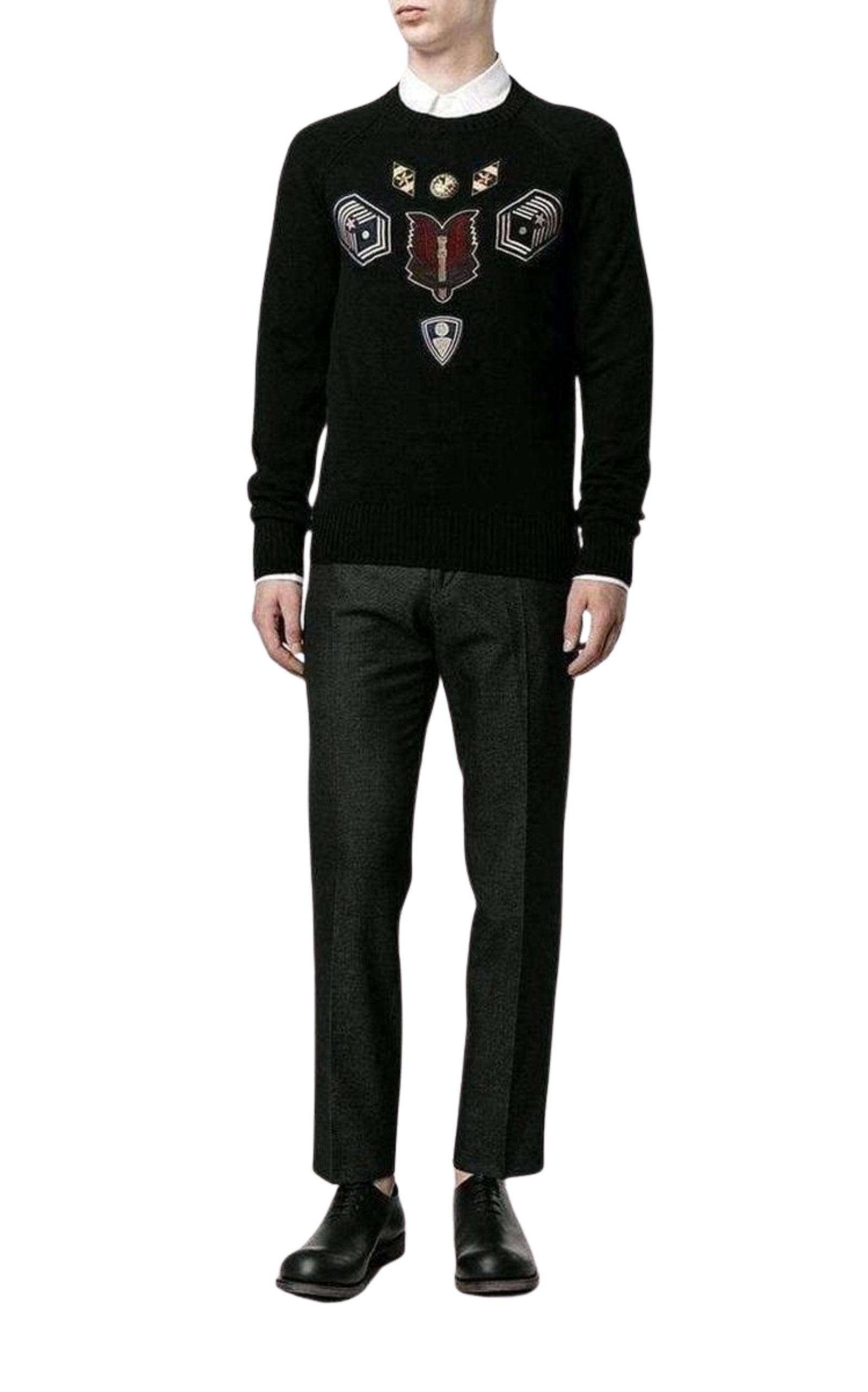 Embroidered Master Patch Cashmere Sweater - 2