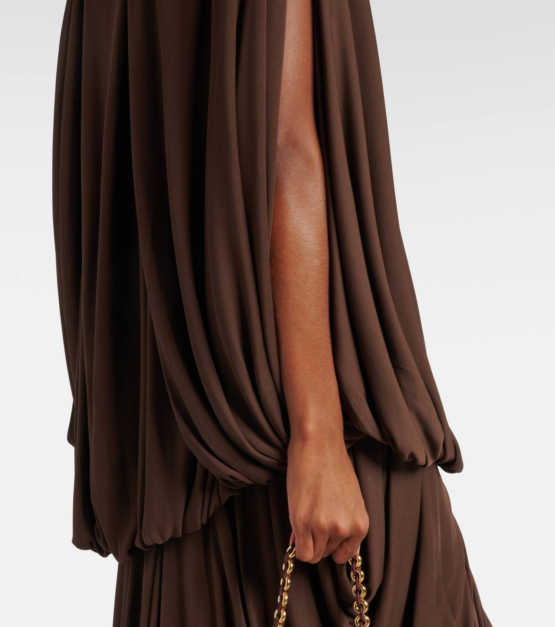 Asymmetric draped jersey top - 5