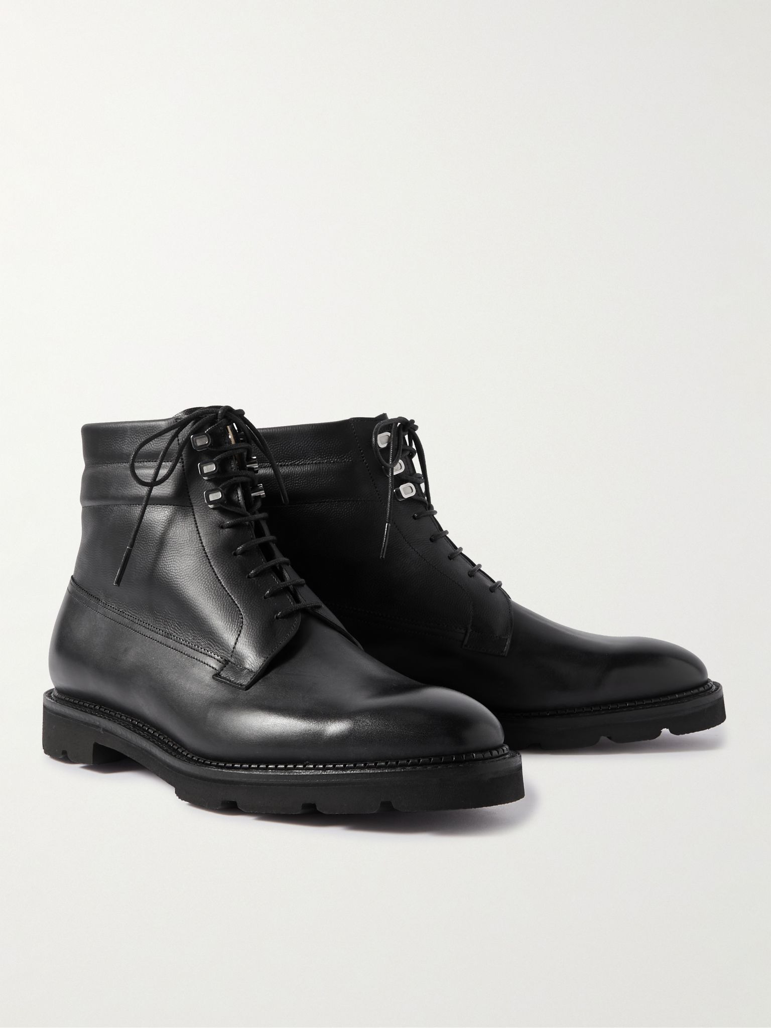 Alder Burnished-Leather Boots Black - 4