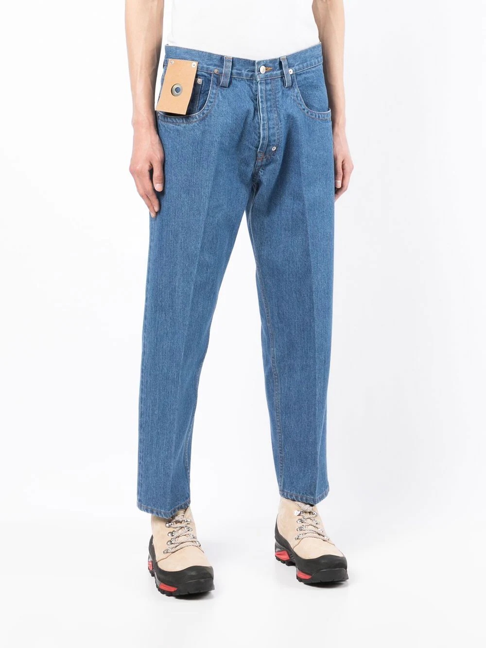 logo-patch straight-leg jeans - 3