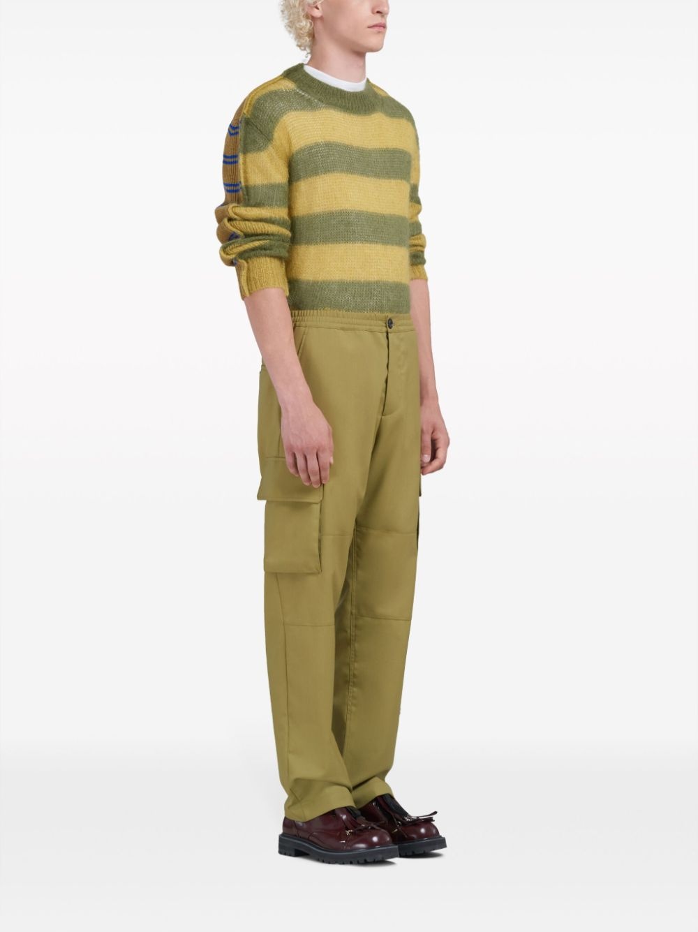 virgin wool straight-leg trousers - 2
