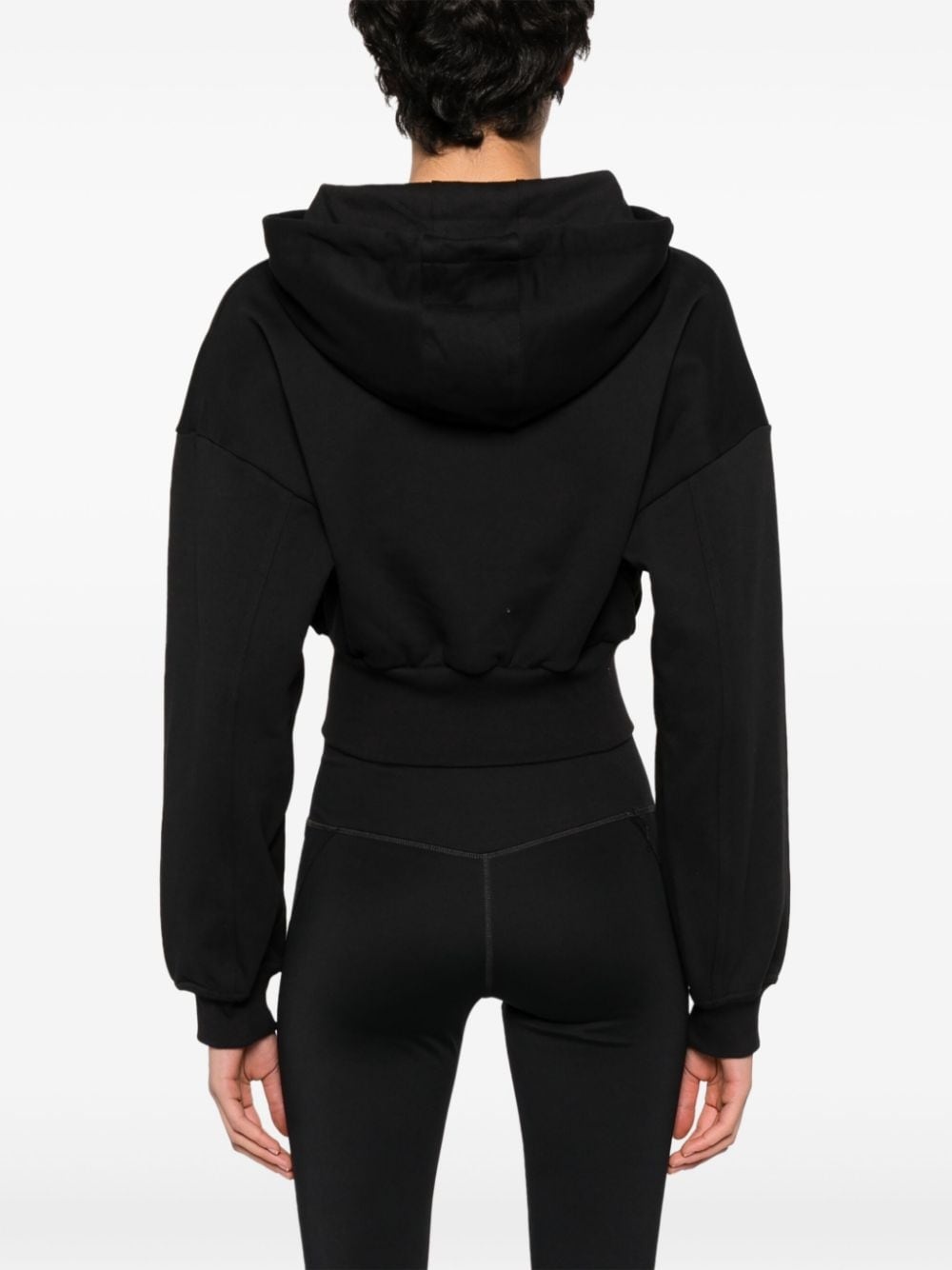 Logo organic cotton cropped hoodie - 4